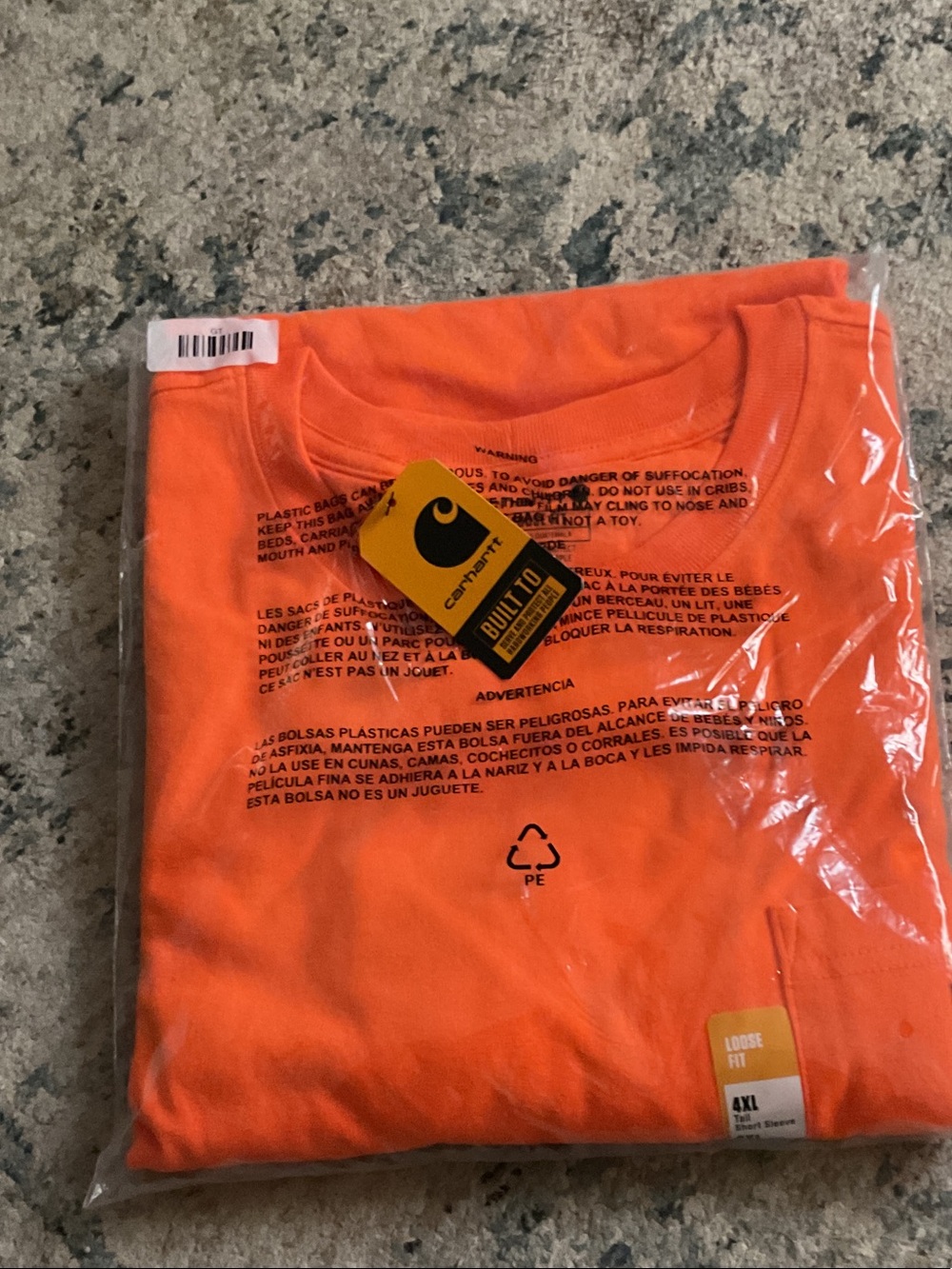 Carhartt Bright Orange Short Sleeve T-Shirt with Logo Tag